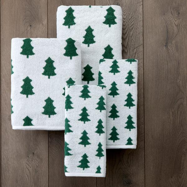 Skl Home Holiday Trees 4pc Bath & Hand Towel Set Green/White