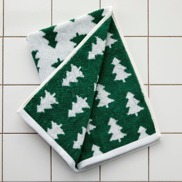 Skl Home Holiday Trees Jacquard Bath Towel Green/White