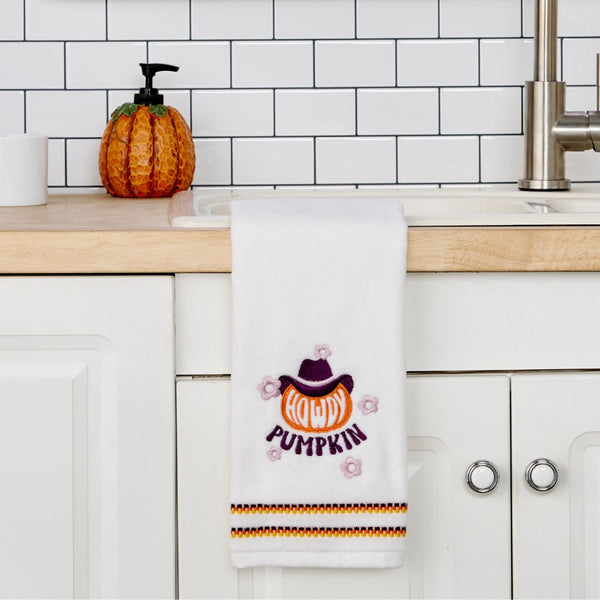 Skl Home Howdy Pumpkin 2-Piece Hand Towel Set White