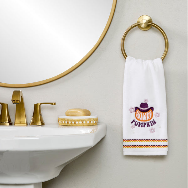 Skl Home Howdy Pumpkin 2-Piece Hand Towel Set White