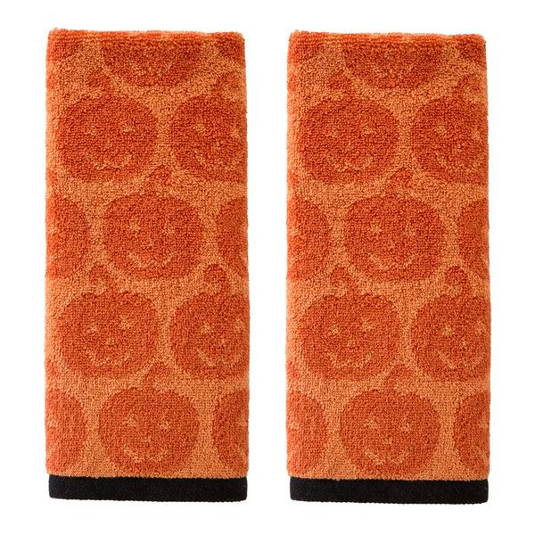 skl home Jack-O-Lantern Jacquard 2-Piece Hand Towel Set Orange