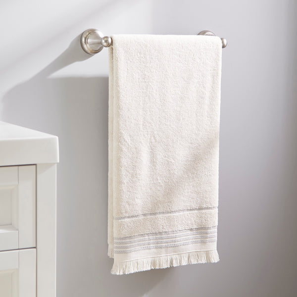 Skl Home Jude Fringe Turkish Cotton Bath Towel Taupe
