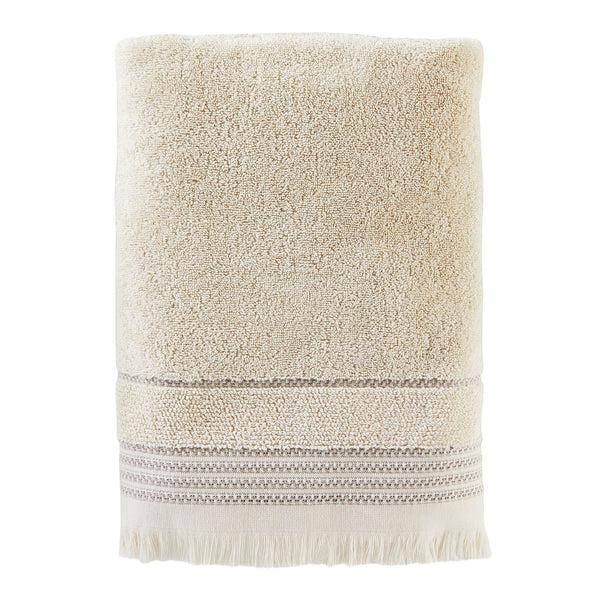 skl home Jude Fringe Turkish Cotton Bath Towel Taupe