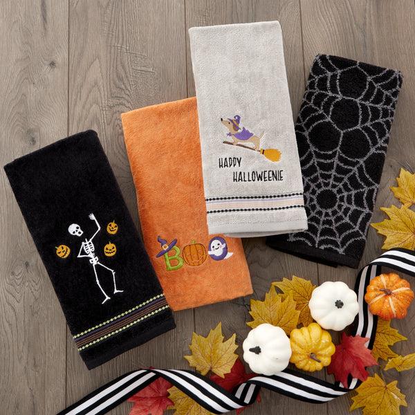 Skl Home Juggling Skeleton 2-Piece Hand Towel Set Black