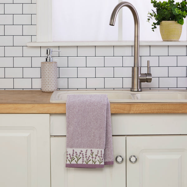 Skl Home Lavender Border 2-Piece Hand Towel Set Purple