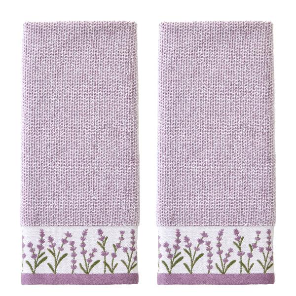 skl home Lavender Border 2-Piece Hand Towel Set Purple