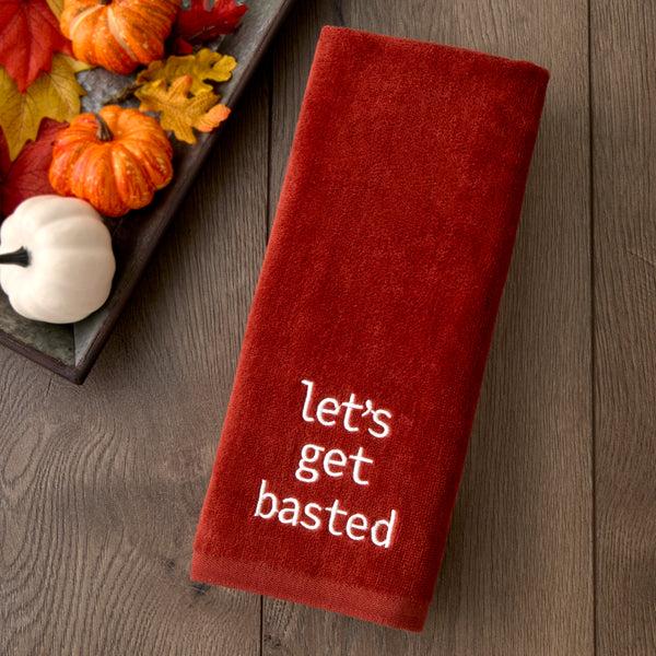 Skl Home Let's Get Basted 2-Piece Hand Towel Set Spice