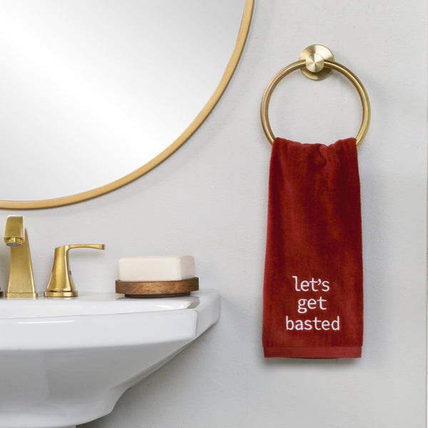 Skl Home Let's Get Basted 2-Piece Hand Towel Set Spice