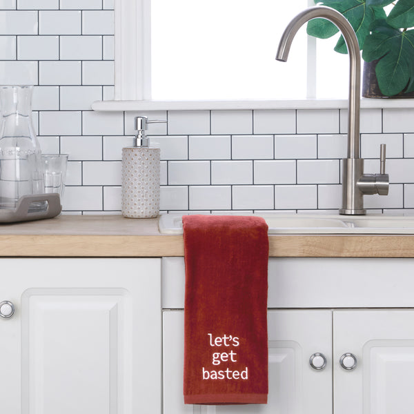 Skl Home Let's Get Basted 2-Piece Hand Towel Set Spice