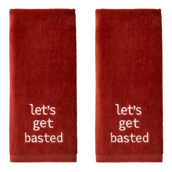 skl home Let's Get Basted 2-Piece Hand Towel Set Spice