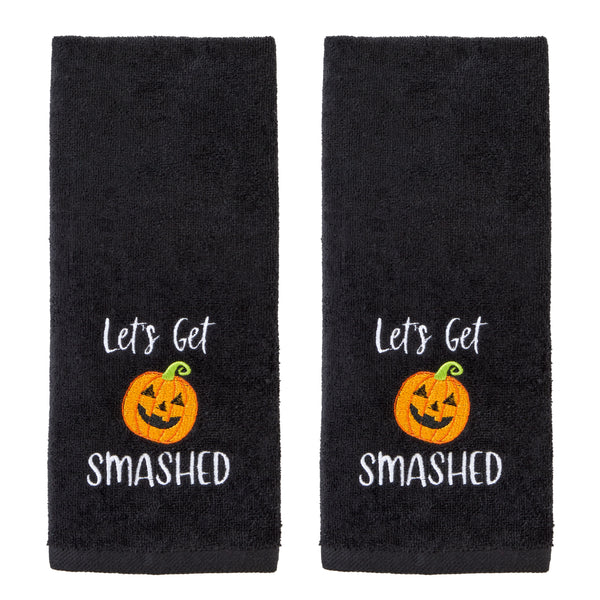 skl home Let's Get Smashed 2-Piece Hand Towel Set Black/Multi