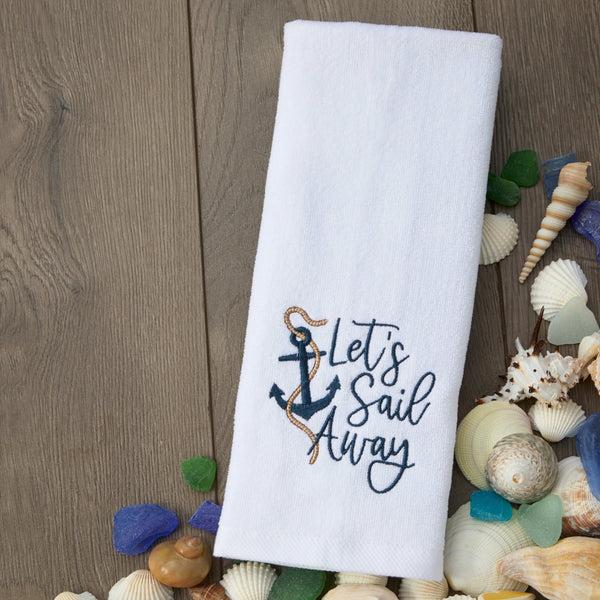 Skl Home Let's Sail Away 2-Piece Hand Towel Set White