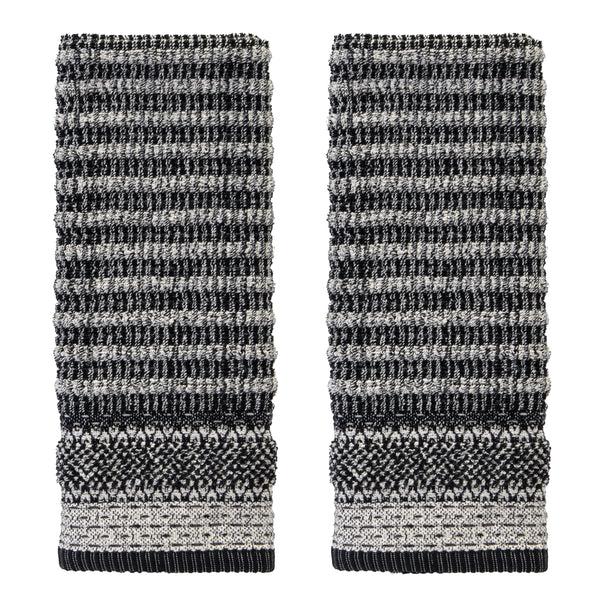 skl home Lewis Jacquard 2-Piece Hand Towel Set Black/Linen