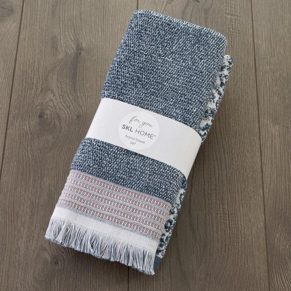 Skl Home Lincoln Park 2-Piece Turkish Cotton Hand Towel Gift Set Navy