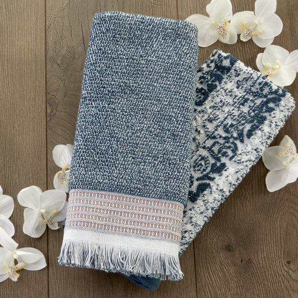 Skl Home Lincoln Park 2-Piece Turkish Cotton Hand Towel Gift Set Navy