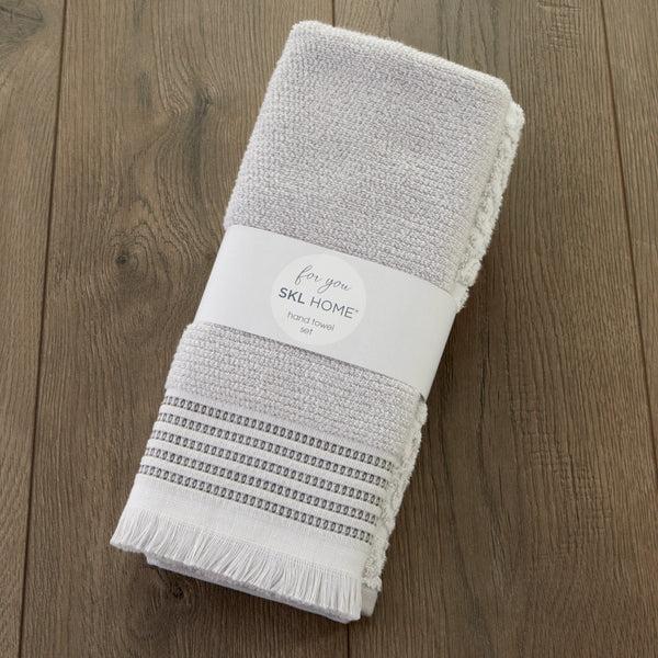 Skl Home Lincoln Park 2-Piece Turkish Cotton Hand Towel Gift Set Gray