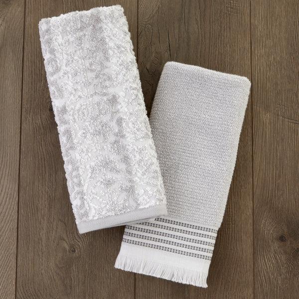 Skl Home Lincoln Park 2-Piece Turkish Cotton Hand Towel Gift Set Gray