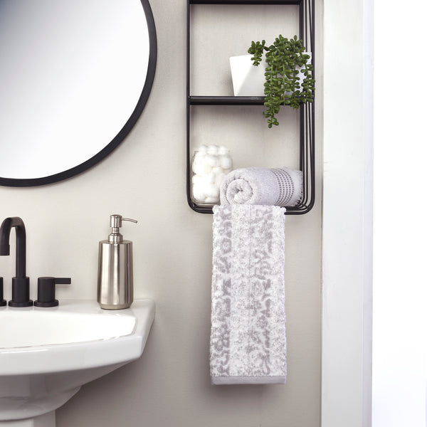 Skl Home Lincoln Park 2-Piece Turkish Cotton Hand Towel Gift Set Gray