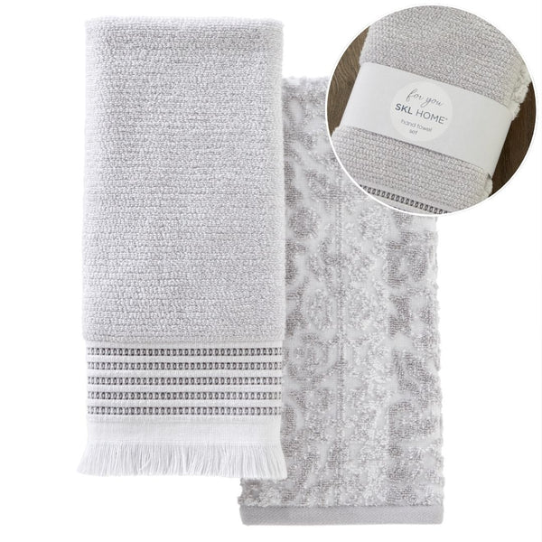 skl home Lincoln Park 2-Piece Turkish Cotton Hand Towel Gift Set Gray