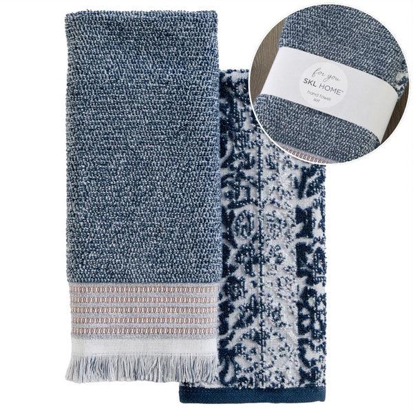 skl home Lincoln Park 2-Piece Turkish Cotton Hand Towel Gift Set Navy