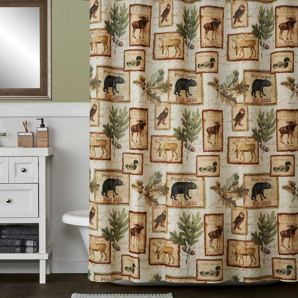 skl home Lodge Memories Fabric Shower Curtain Multi