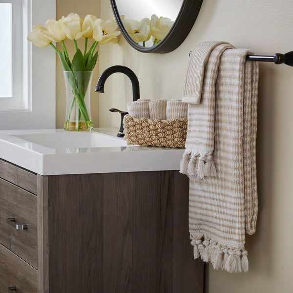 Skl Home Longborough 2-Piece Turkish Cotton Hand Towel Set Tan