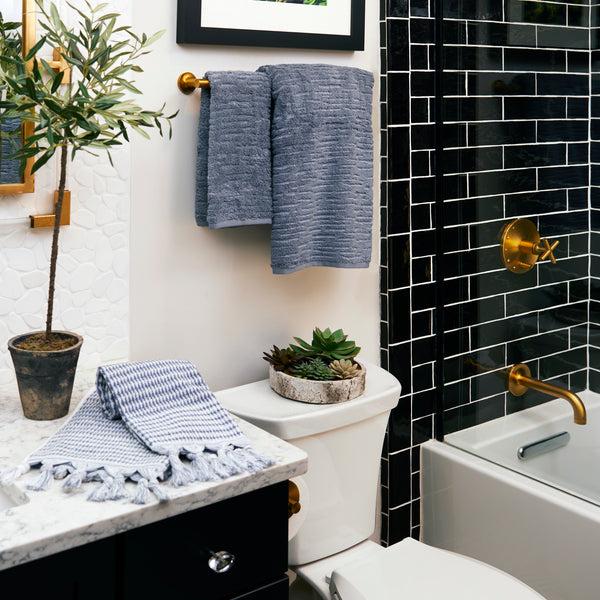 Skl Home Longborough 2-Piece Turkish Cotton Hand Towel Set Denim