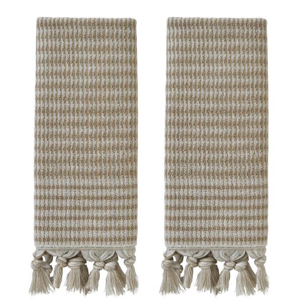 skl home Longborough 2-Piece Turkish Cotton Hand Towel Set Tan