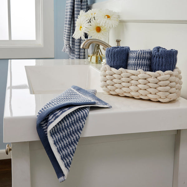 Skl Home Longborough 4-Piece Turkish Cotton Washcloth Set Denim