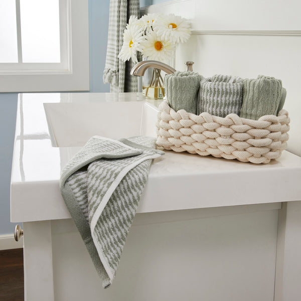 Skl Home Longborough 4-Piece Turkish Cotton Washcloth Set Sage