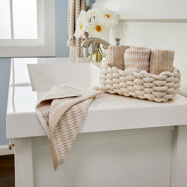 Skl Home Longborough 4-Piece Turkish Cotton Washcloth Set Tan