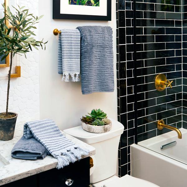 Skl Home Longborough Turkish Cotton Bath Towel Denim