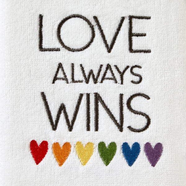 Skl Home Love Always Wins 2-Piece Hand Towel Set White