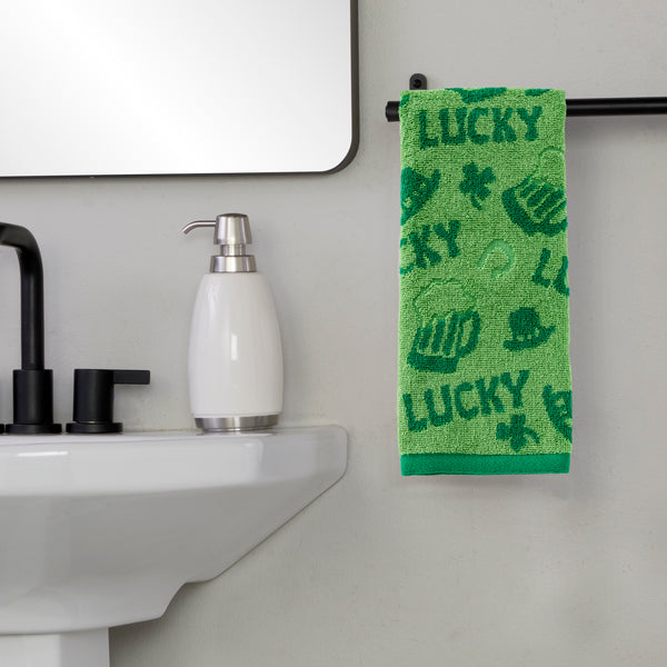 Skl Home Lucky Jacquard 2-Piece Hand Towel Set Green