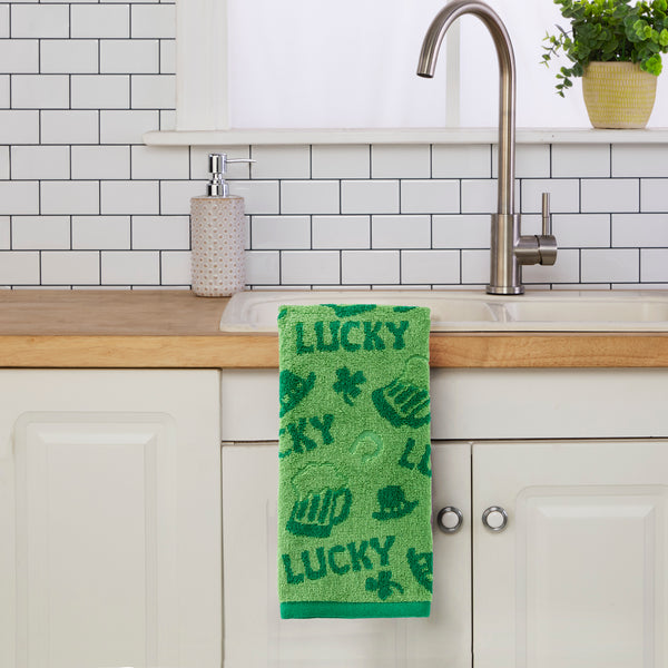 Skl Home Lucky Jacquard 2-Piece Hand Towel Set Green