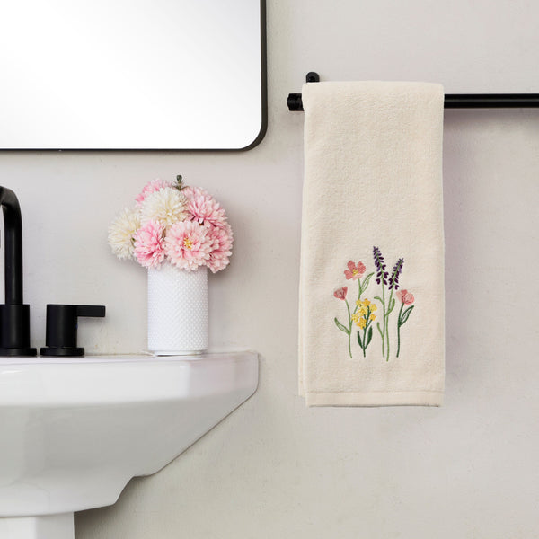 Skl Home Meadow Bouquet 2-Piece Hand Towel Set Natural