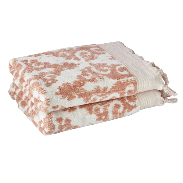 Skl Home Mirage Fringe Turkish Cotton Bath Towel Blush