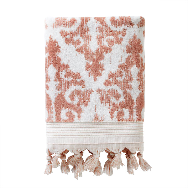 skl home Mirage Fringe Turkish Cotton Bath Towel Blush