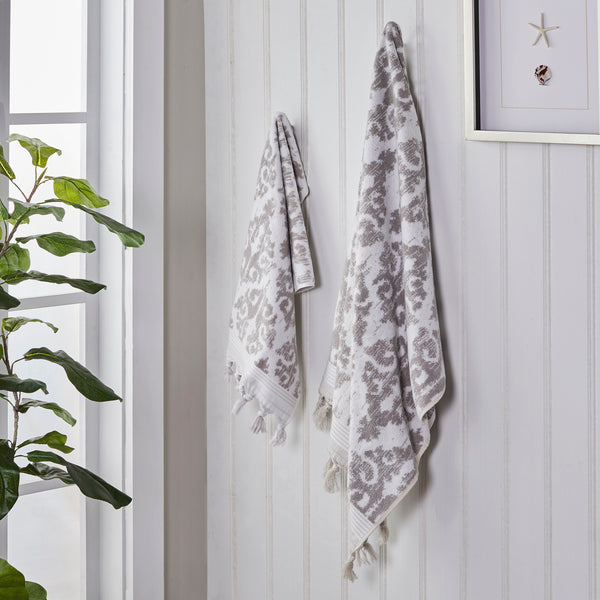 Skl Home Mirage Fringe Turkish Cotton Bath Towel Taupe
