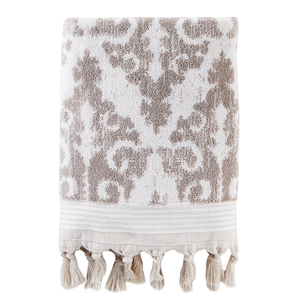 skl home Mirage Fringe Turkish Cotton Bath Towel Taupe