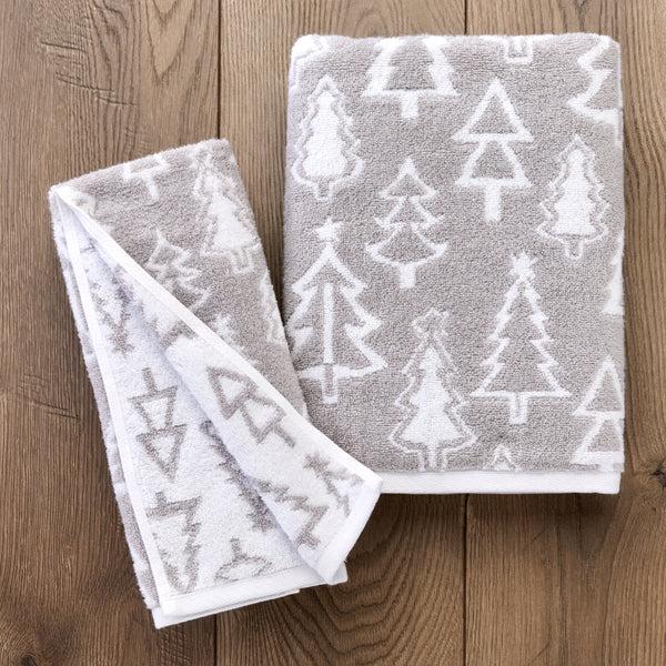 Skl Home Mod Tree Jacquard 2-Piece Hand Towel Set Gray