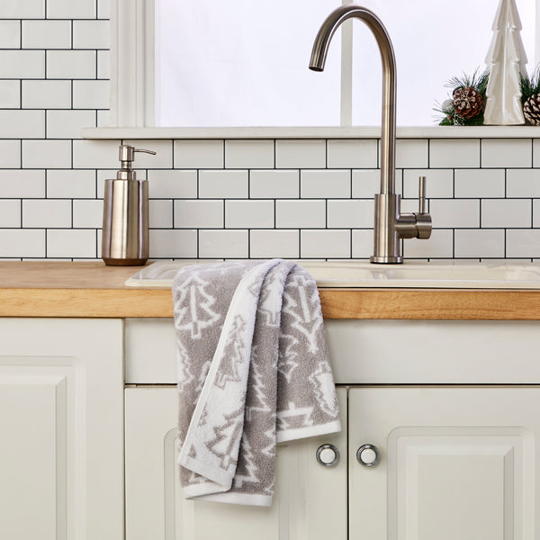 Skl Home Mod Tree Jacquard 2-Piece Hand Towel Set Gray