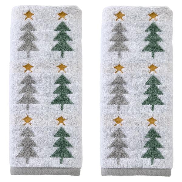 skl home Multi Trees Jacquard 2-Piece Hand Towel Set Multi
