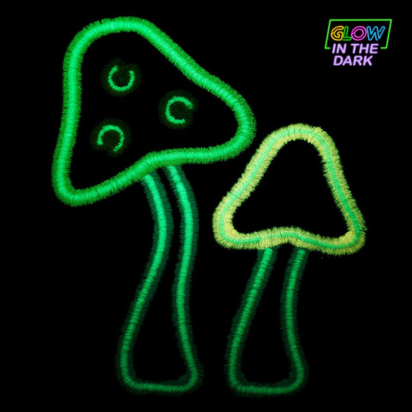 Skl Home Neon Mushrooms 2-Piece Hand Towel Set Black