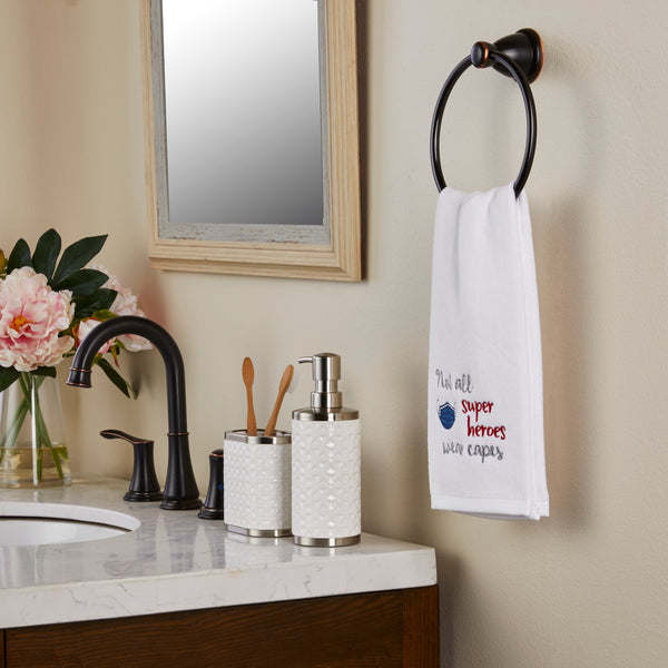 Skl Home Not All Superheroes Wear Capes 2-Piece Hand Towel Set White