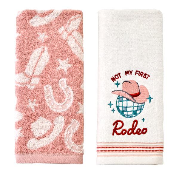 skl home Not My First Rodeo 2-Piece Hand Towel Set Natural/Blush