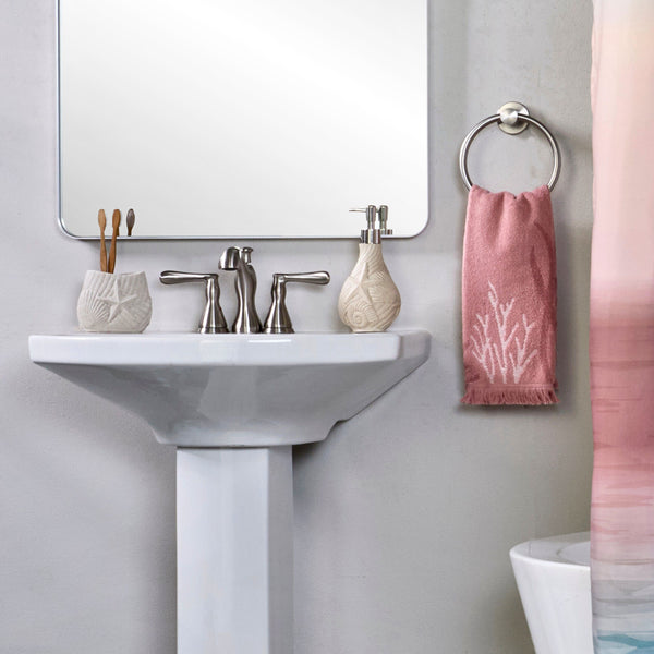 Skl Home Ocean Coral Sculpted Jacquard 2-Piece Hand Towel Set Coral