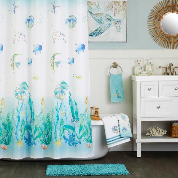 Skl Home Ocean Watercolor 2-Piece Hand Towel Set Aqua