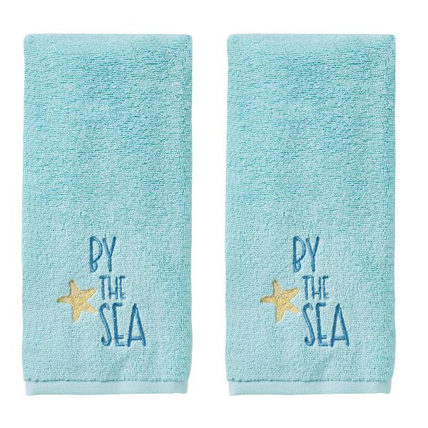 skl home Ocean Watercolor 2-Piece Hand Towel Set Aqua