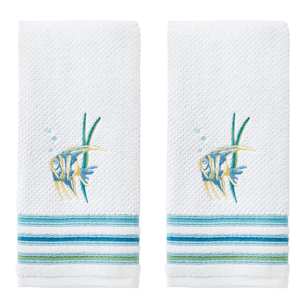 skl home Ocean Watercolor 2-Piece Hand Towel Set White